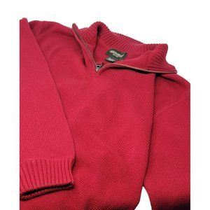 Eddie Bauer 1/4 Zip Sweater Long Sleeve‎ Maroon Burgandy Size Men's Large